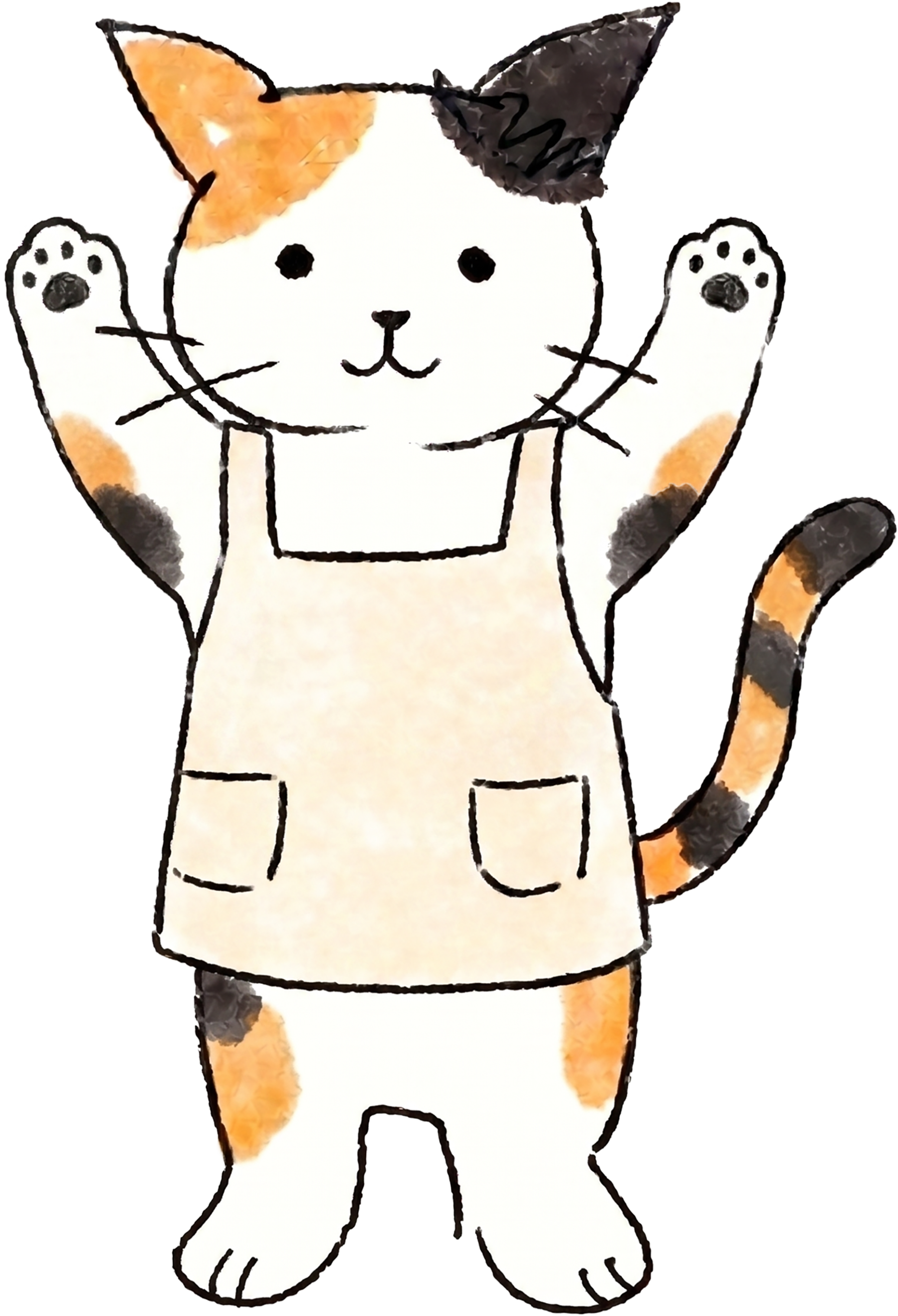 ばんざいする猫店長